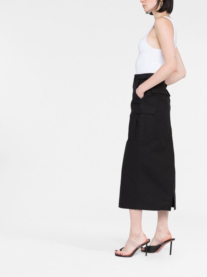 Black High Waist Midi Skirt