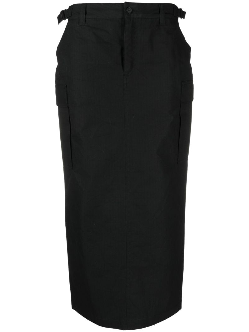 Black High Waist Midi Skirt