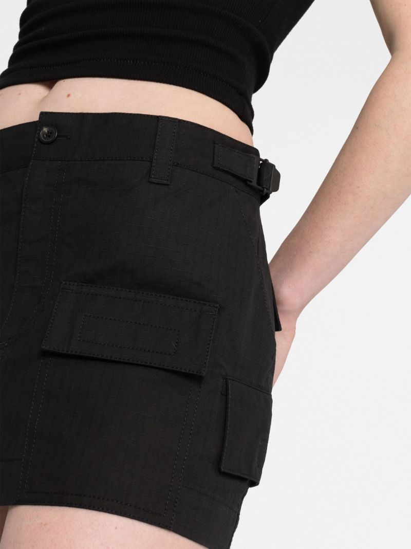 Black Cargo Mini Skirt