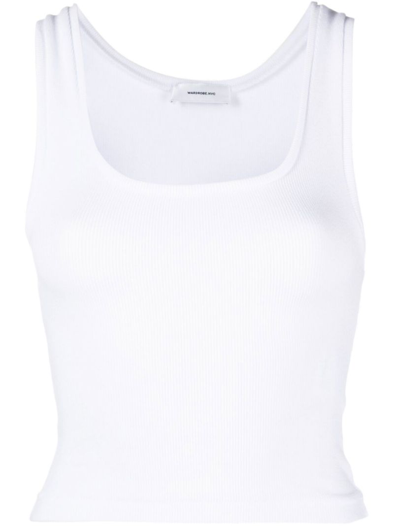 White Ribbed Vest Top