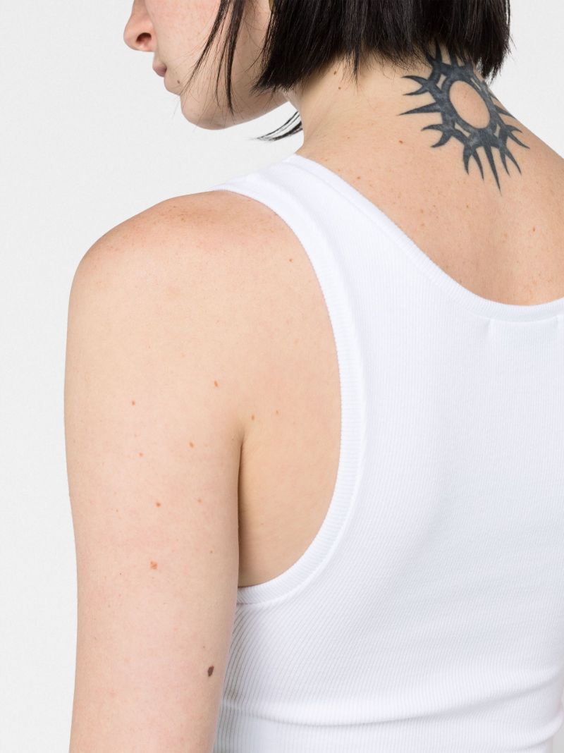 White Ribbed Vest Top