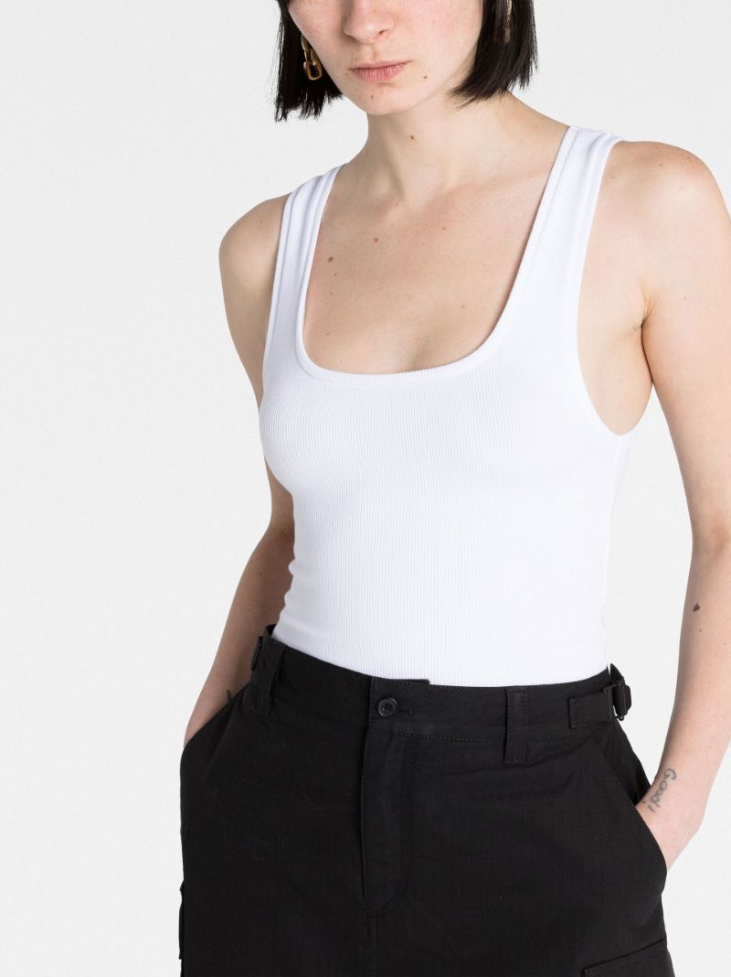 White Ribbed Vest Top