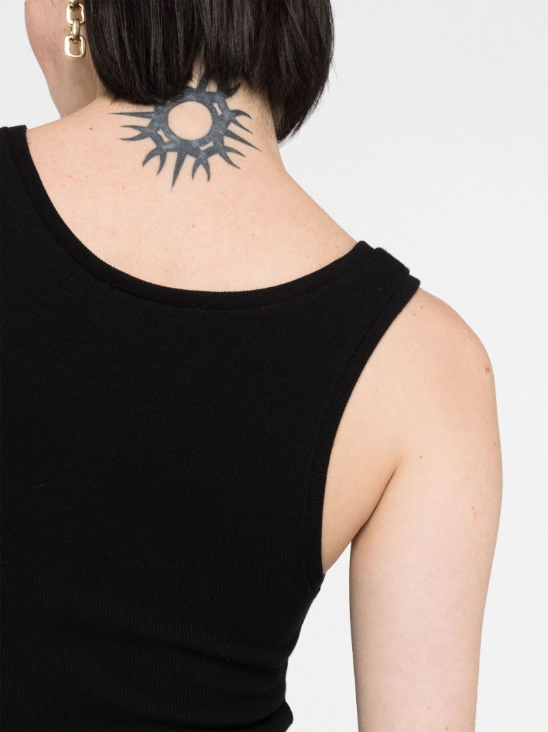 Black Ribbed Vest Top