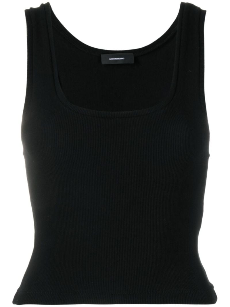 Black Ribbed Vest Top