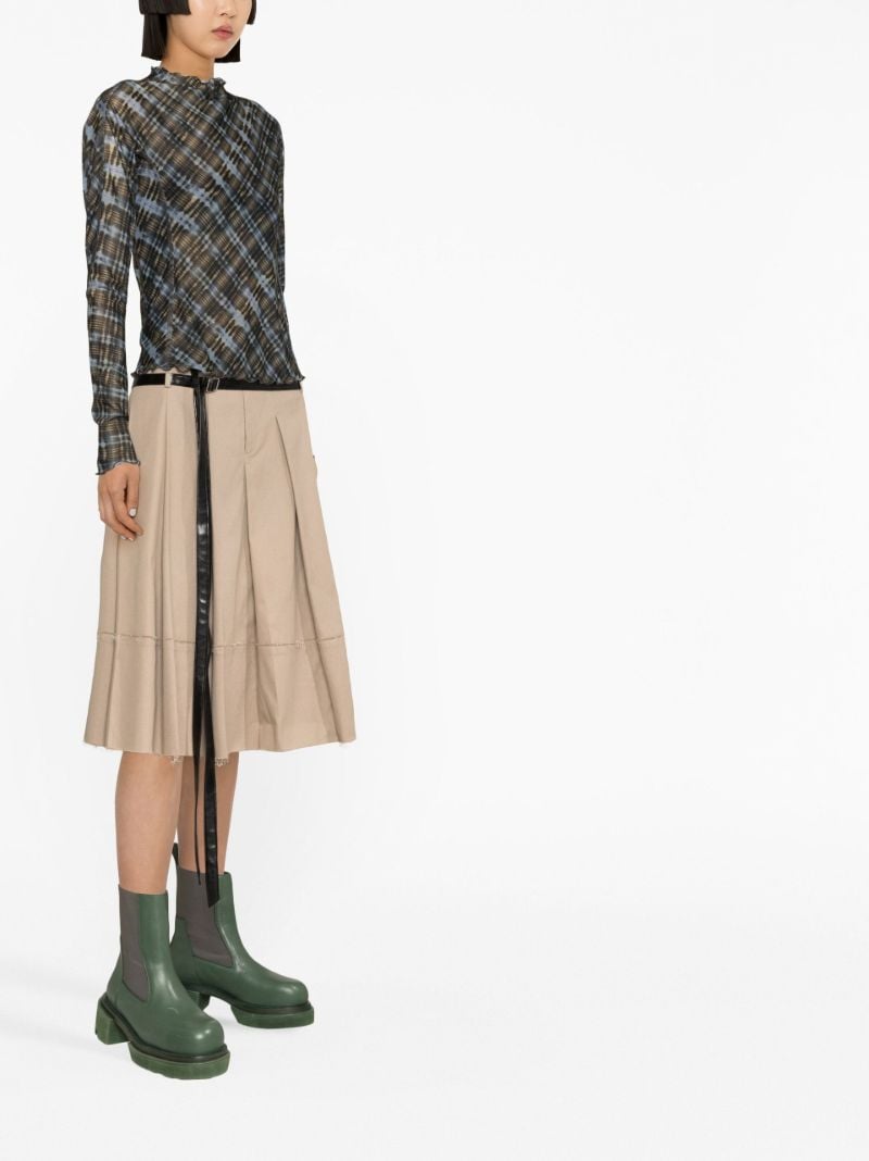 Black Halycon Check Print Top