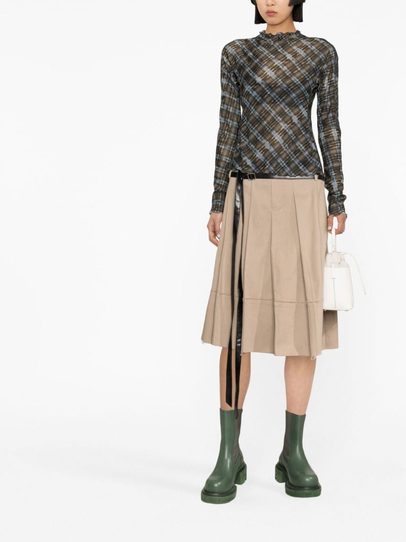 Black Halycon Check Print Top