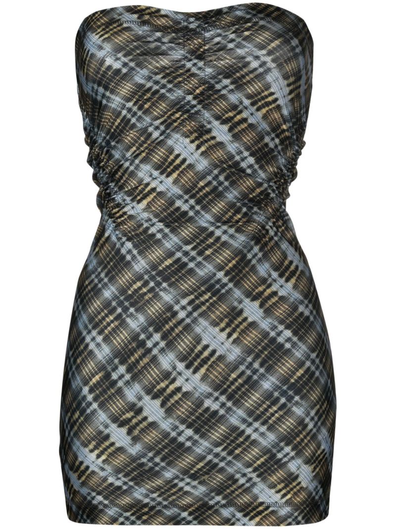 Black Skinn Checked Mini Dress