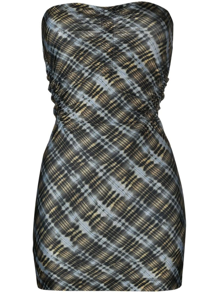 Black Skinn Checked Mini Dress