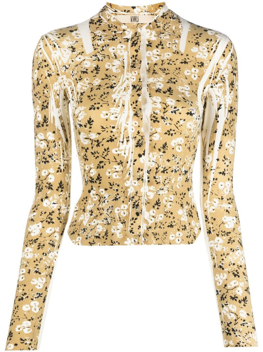 Yellow Wall Flower Print Top