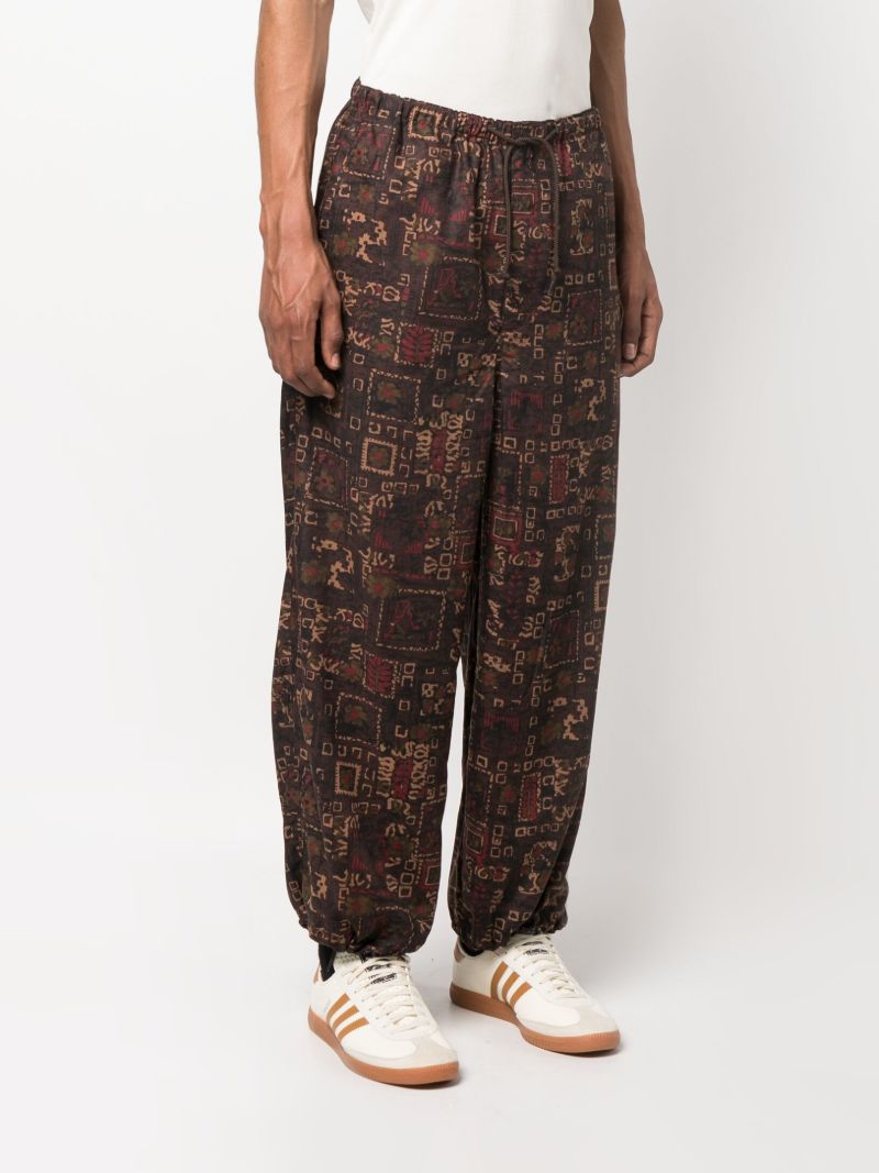 Brown Geometric Print Loose Fit Trousers