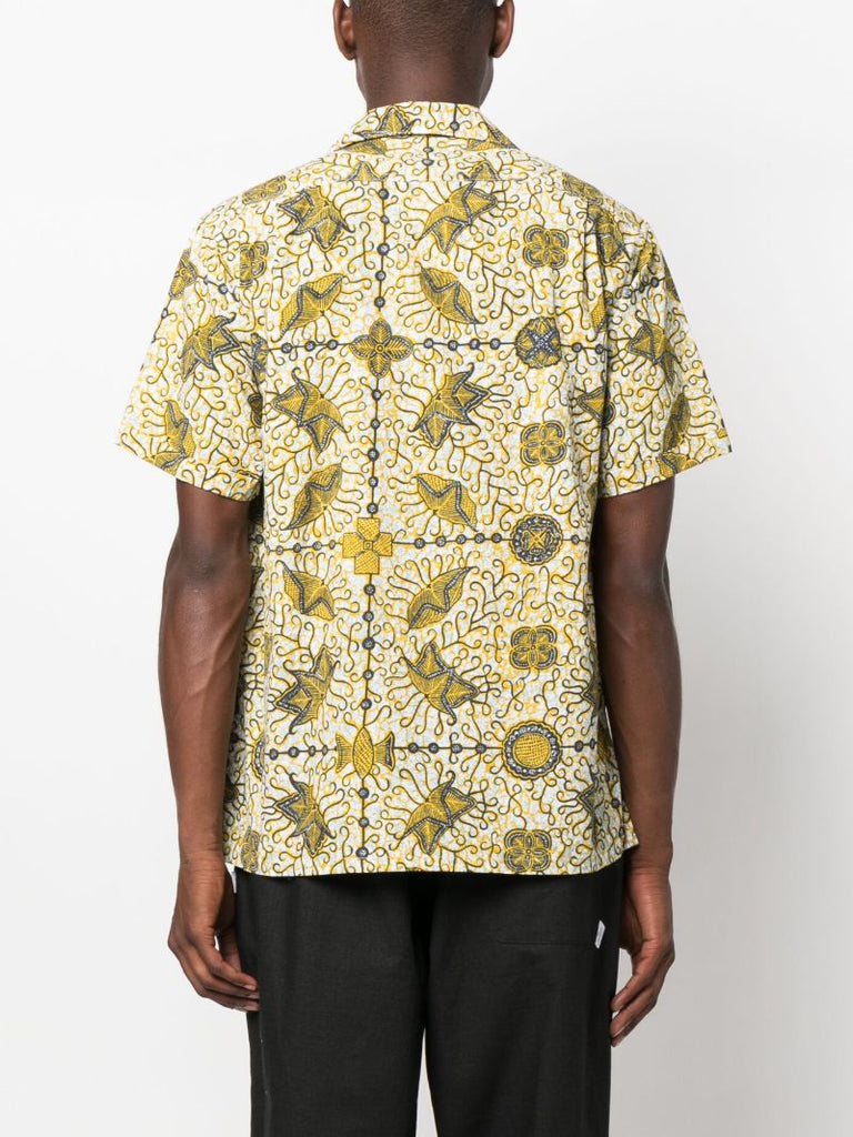 Yellow Batik Print Short-sleeve Shirt