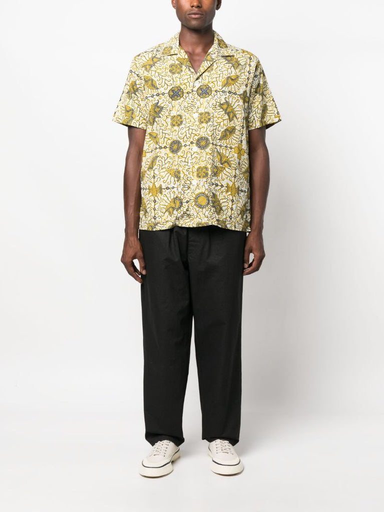 Yellow Batik Print Short-sleeve Shirt