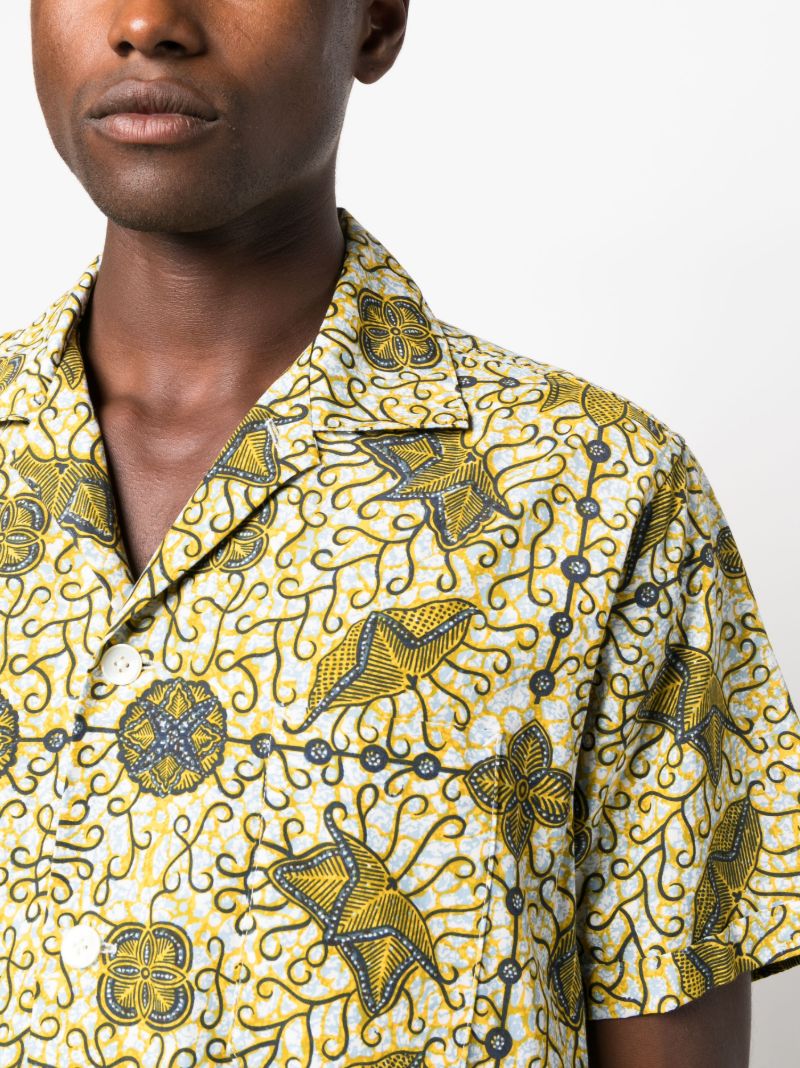 Yellow Batik Print Short-sleeve Shirt