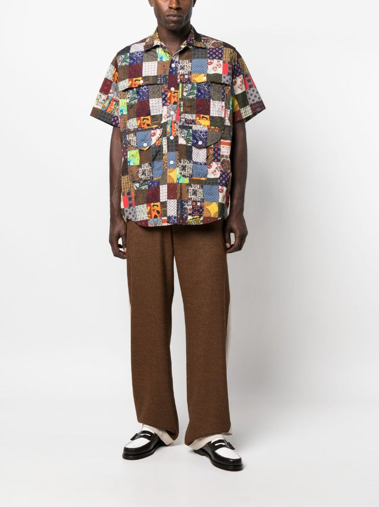 Green Adventure Shirt Patchwork Print Shirt