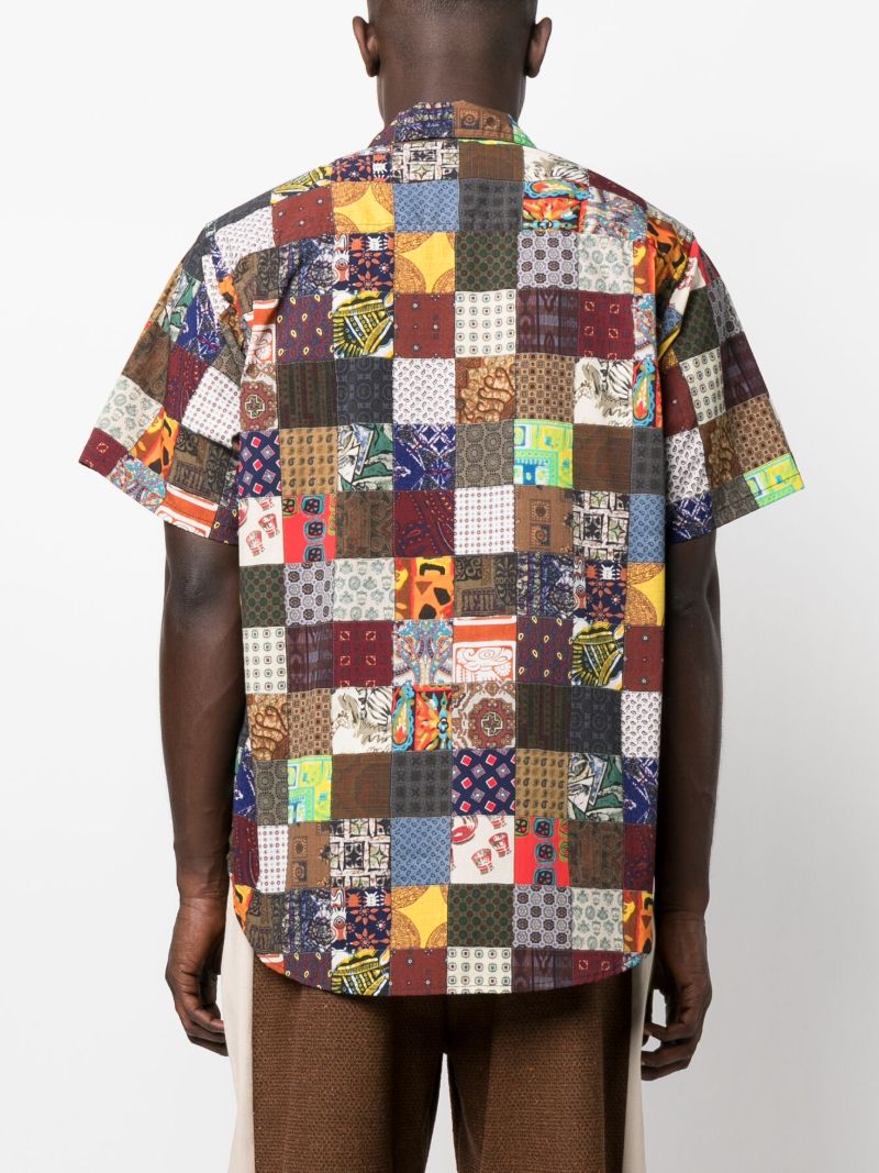 Green Adventure Shirt Patchwork Print Shirt