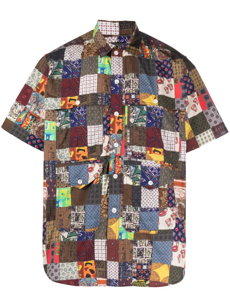 Green Adventure Shirt Patchwork Print Shirt