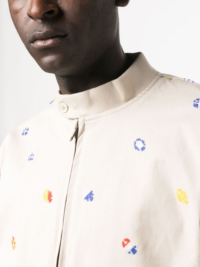 Beige Boat Embroidery Jacket