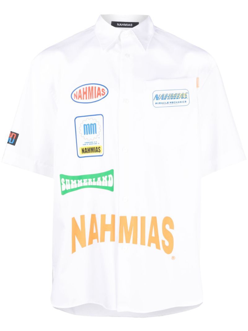 White Surf Comp Logo Print Shirt