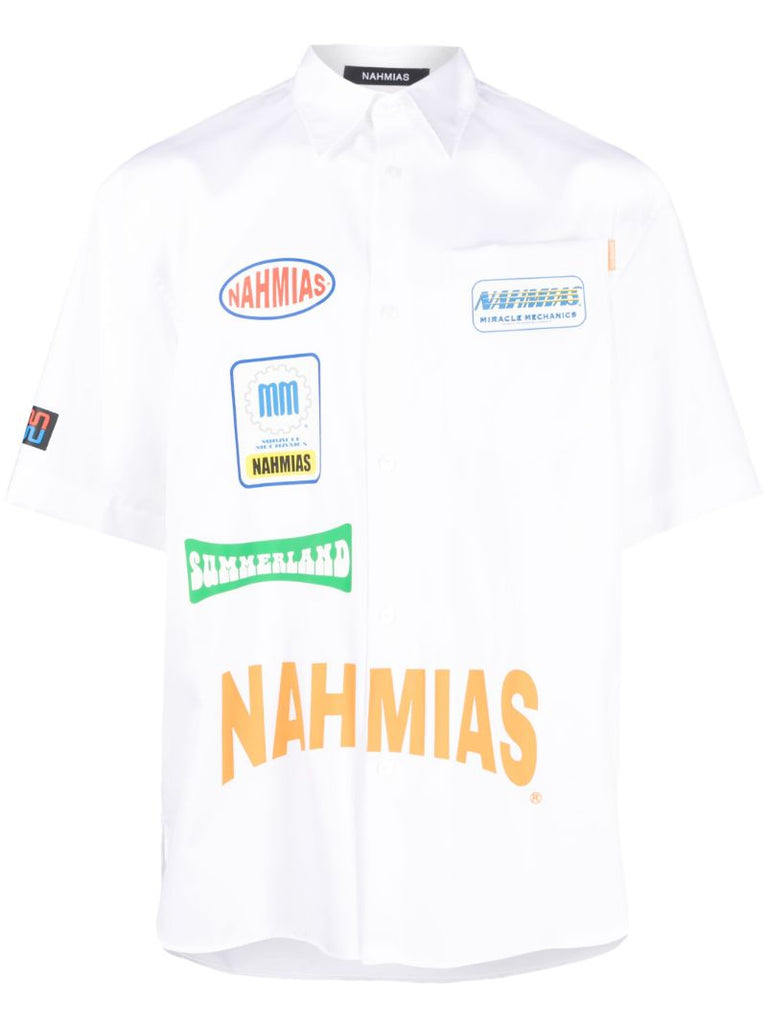 White Surf Comp Logo Print Shirt
