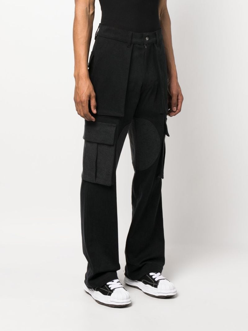 Black Panelled Cargo Jeans