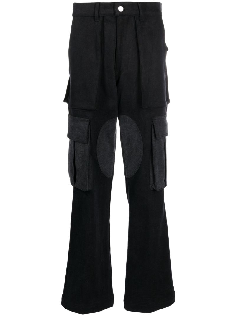 Black Panelled Cargo Jeans
