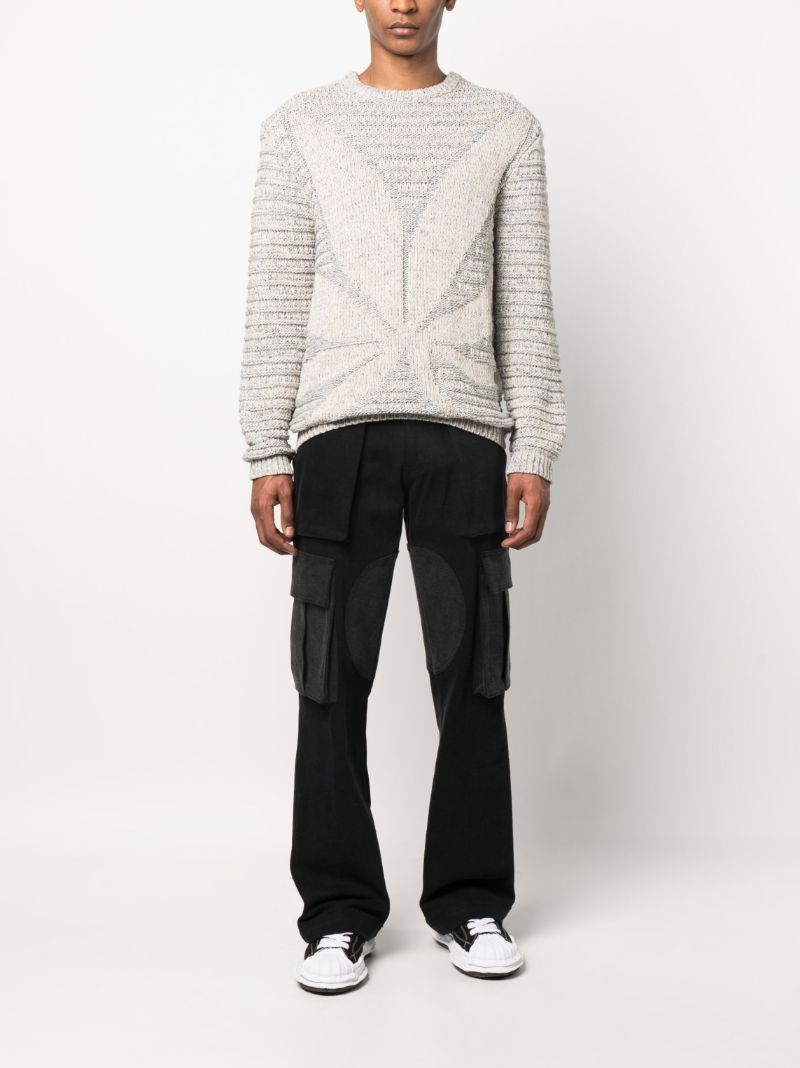 Black Panelled Cargo Jeans