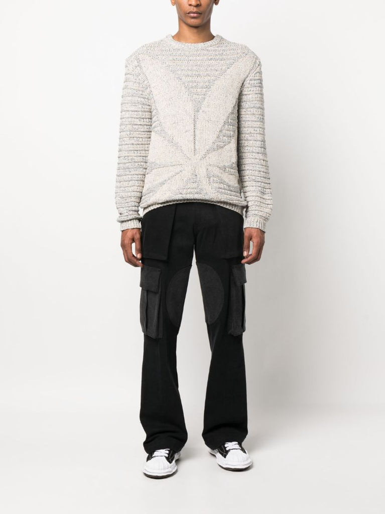 Black Panelled Cargo Jeans