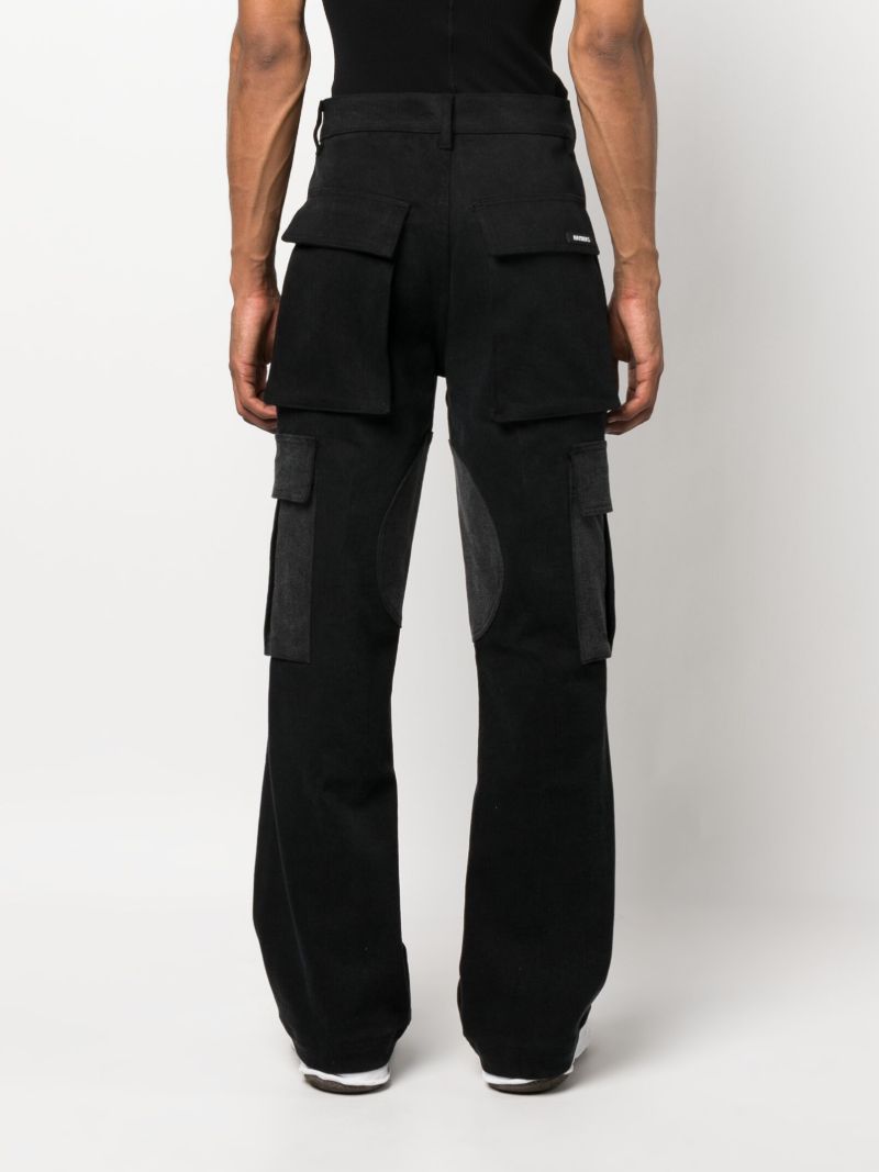 Black Panelled Cargo Jeans