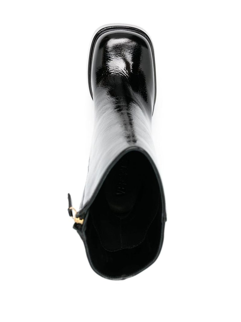 Black Aevitas 155 Patent Leather Platform Boots