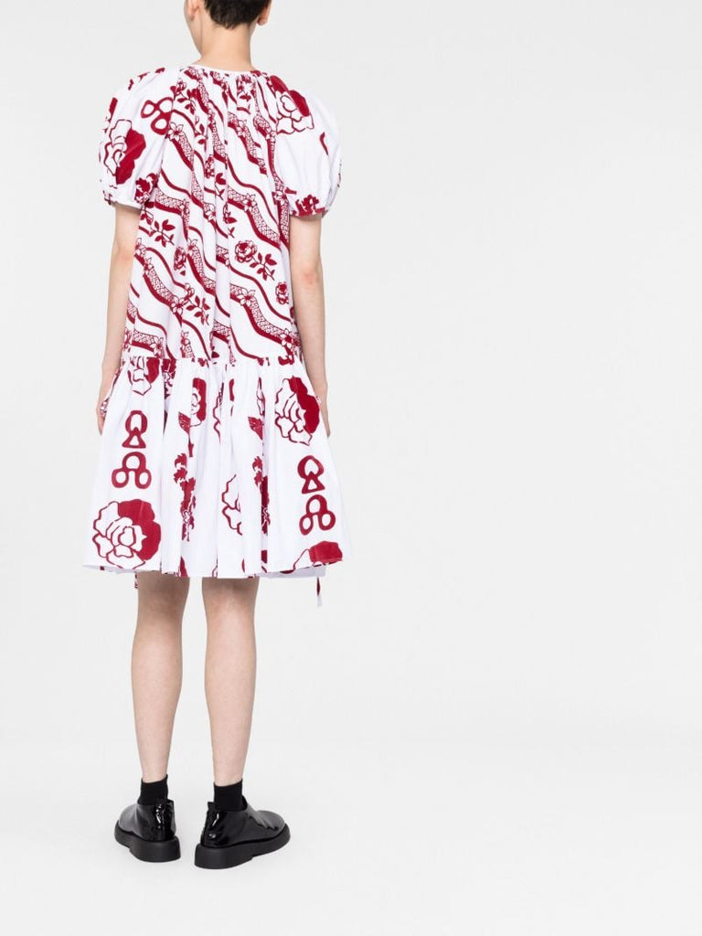 White Efi Graphic Print Mini Dress