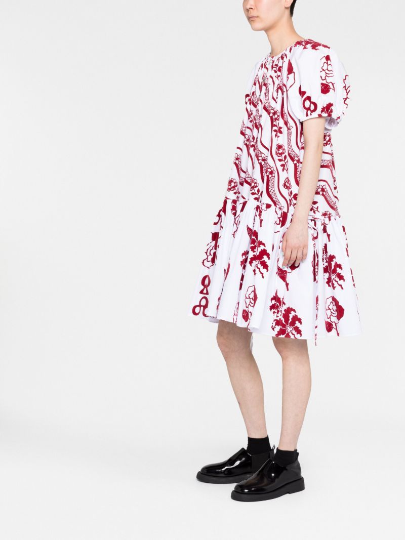 White Efi Graphic Print Mini Dress