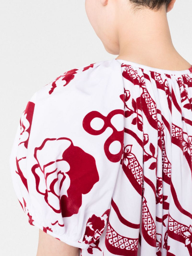 White Efi Graphic Print Mini Dress