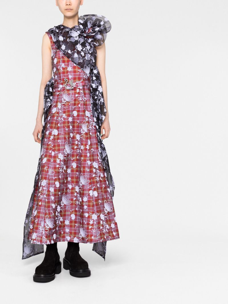 Red Tartan Ruffled Dress