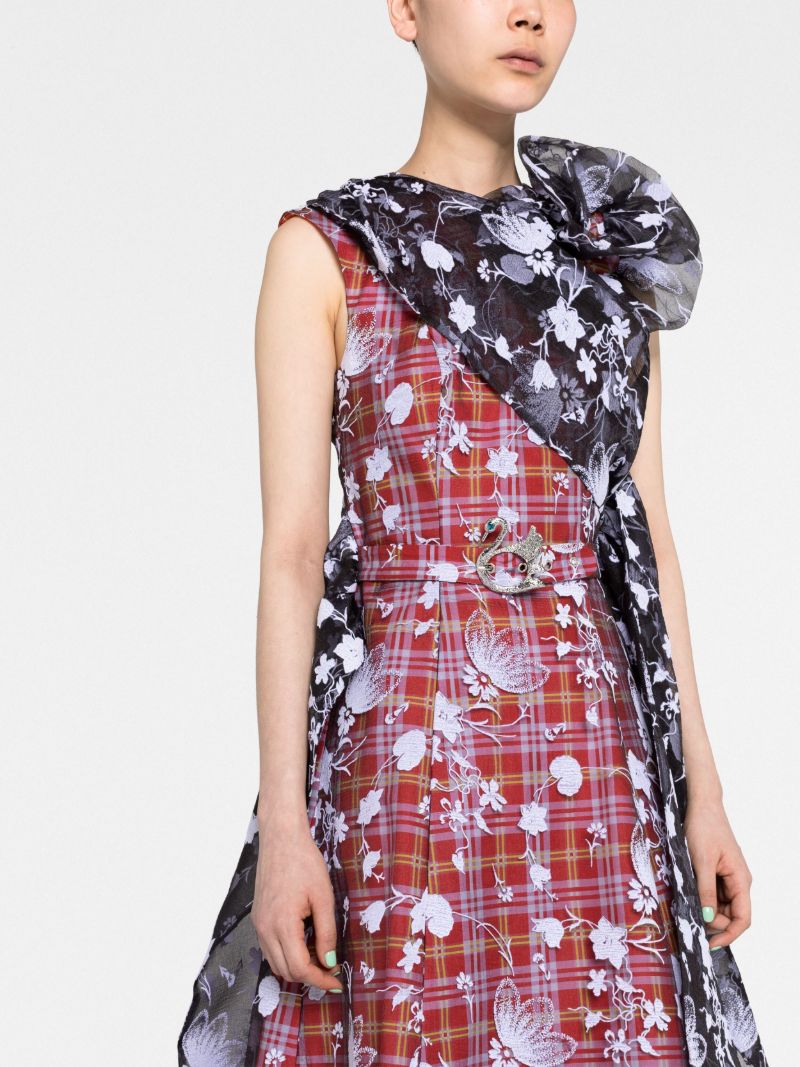 Red Tartan Ruffled Dress