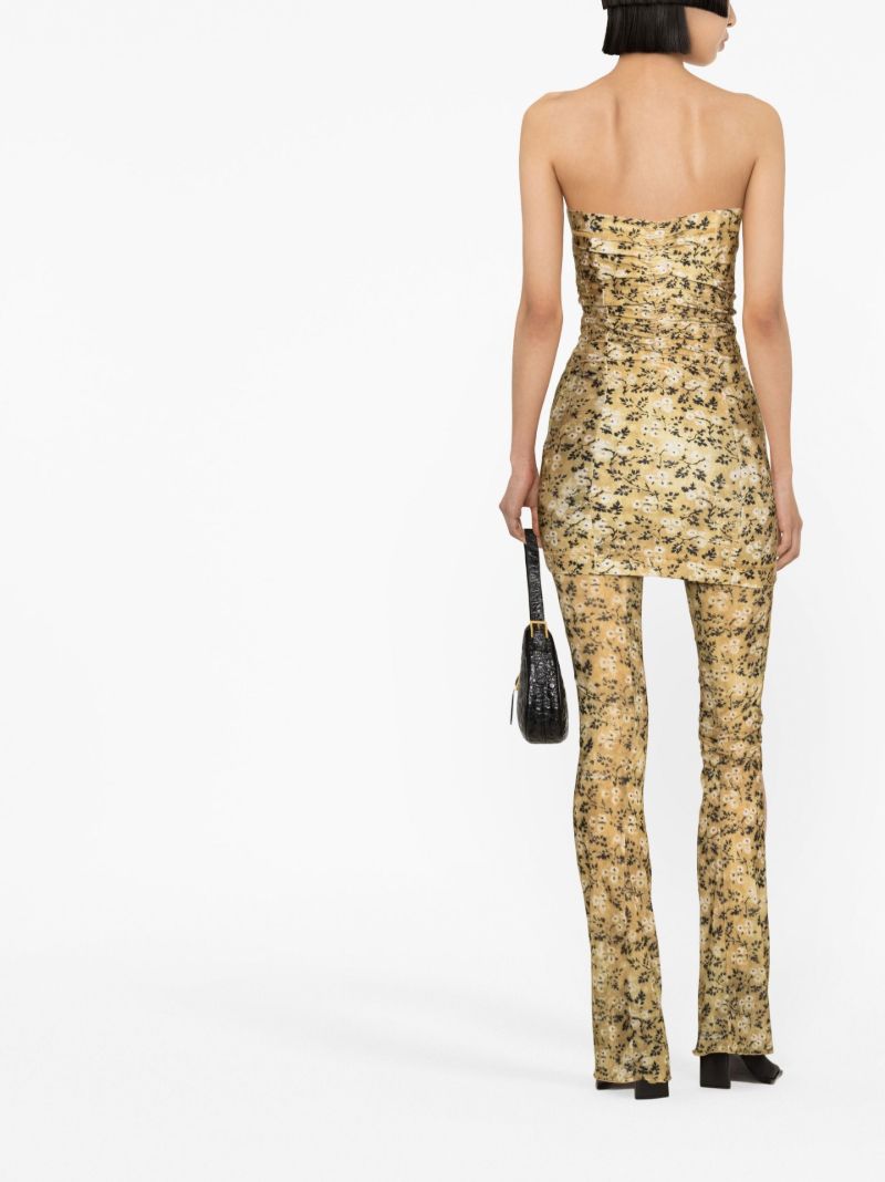 Yellow Halycon Wall Flower Print Leggings