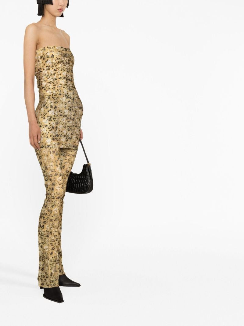 Yellow Halycon Wall Flower Print Leggings