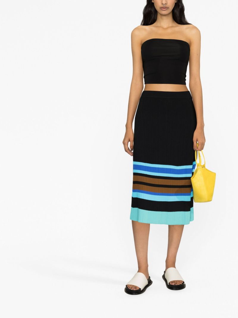 Black Striped A-line Skirt