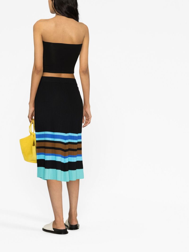 Black Striped A-line Skirt