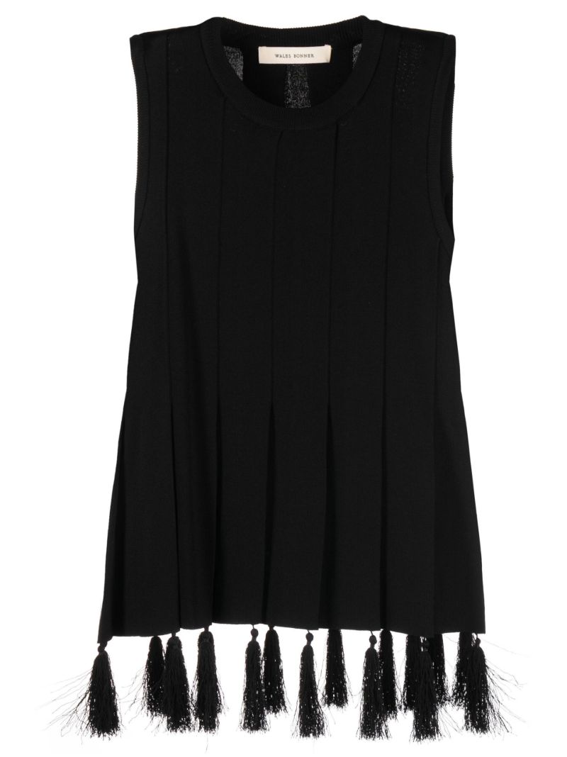 Black Poet Tassel Sleeveless Top