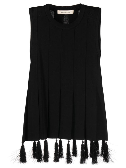 Black Poet Tassel Sleeveless Top