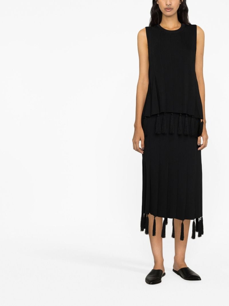 Black Poet Tassel Sleeveless Top