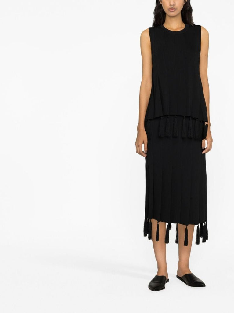 Black Poet Tassel Sleeveless Top