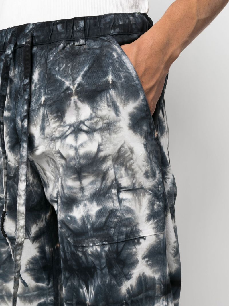 Blue Tie-dye Straight Trousers