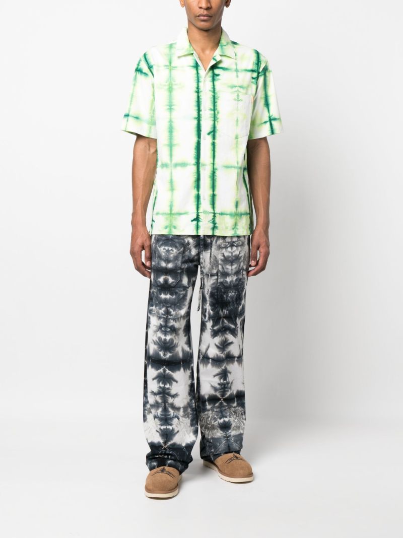 Blue Tie-dye Straight Trousers