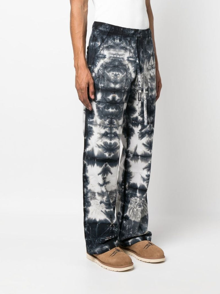 Blue Tie-dye Straight Trousers