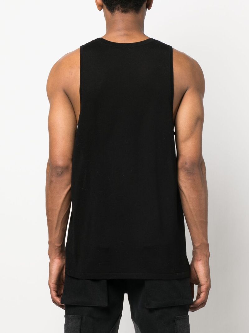 Black Wool Logo Intarsia Tank Top