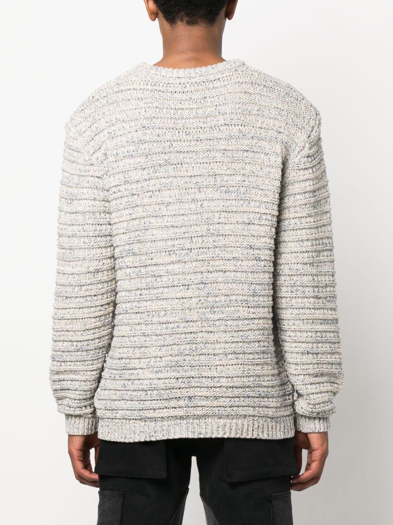 Neutral Knitted Panelled Jumper