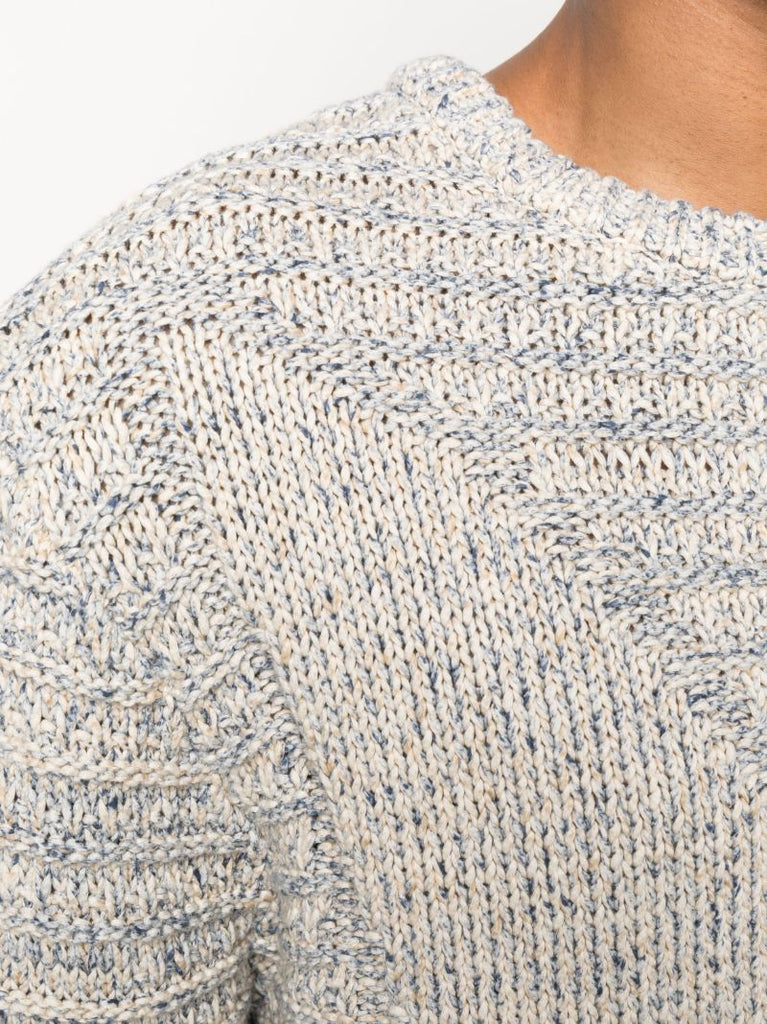 Neutral Knitted Panelled Jumper