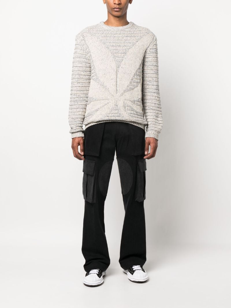 Neutral Knitted Panelled Jumper