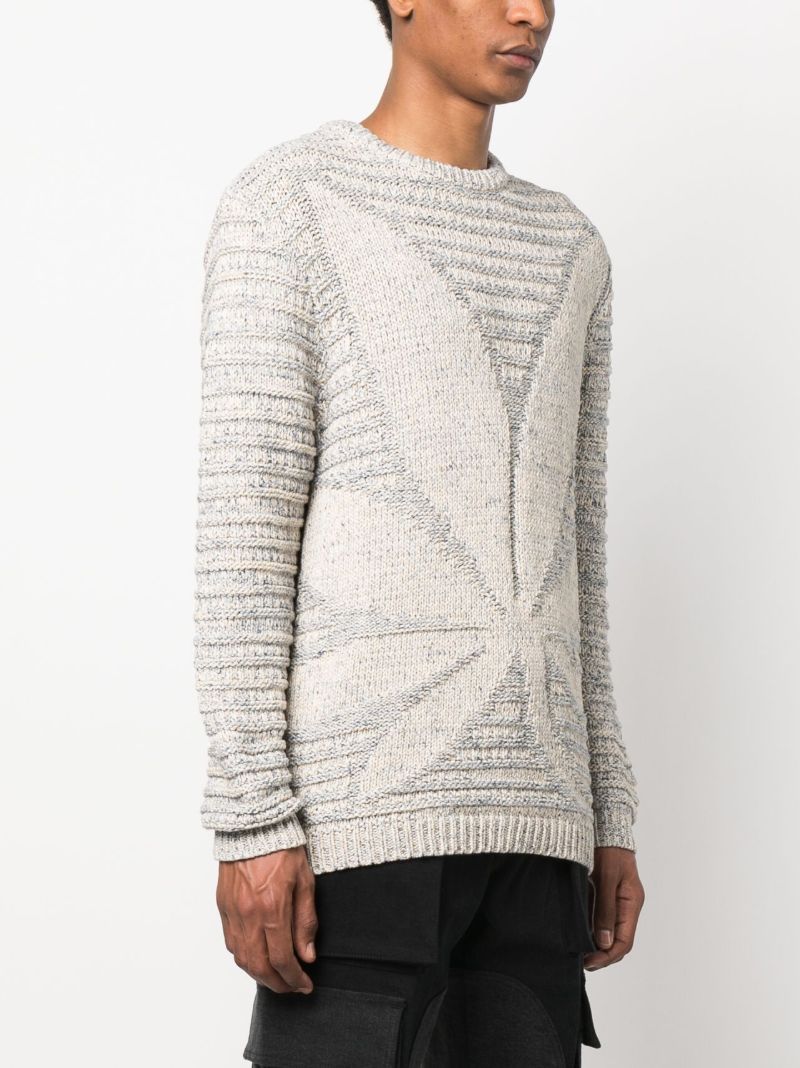Neutral Knitted Panelled Jumper